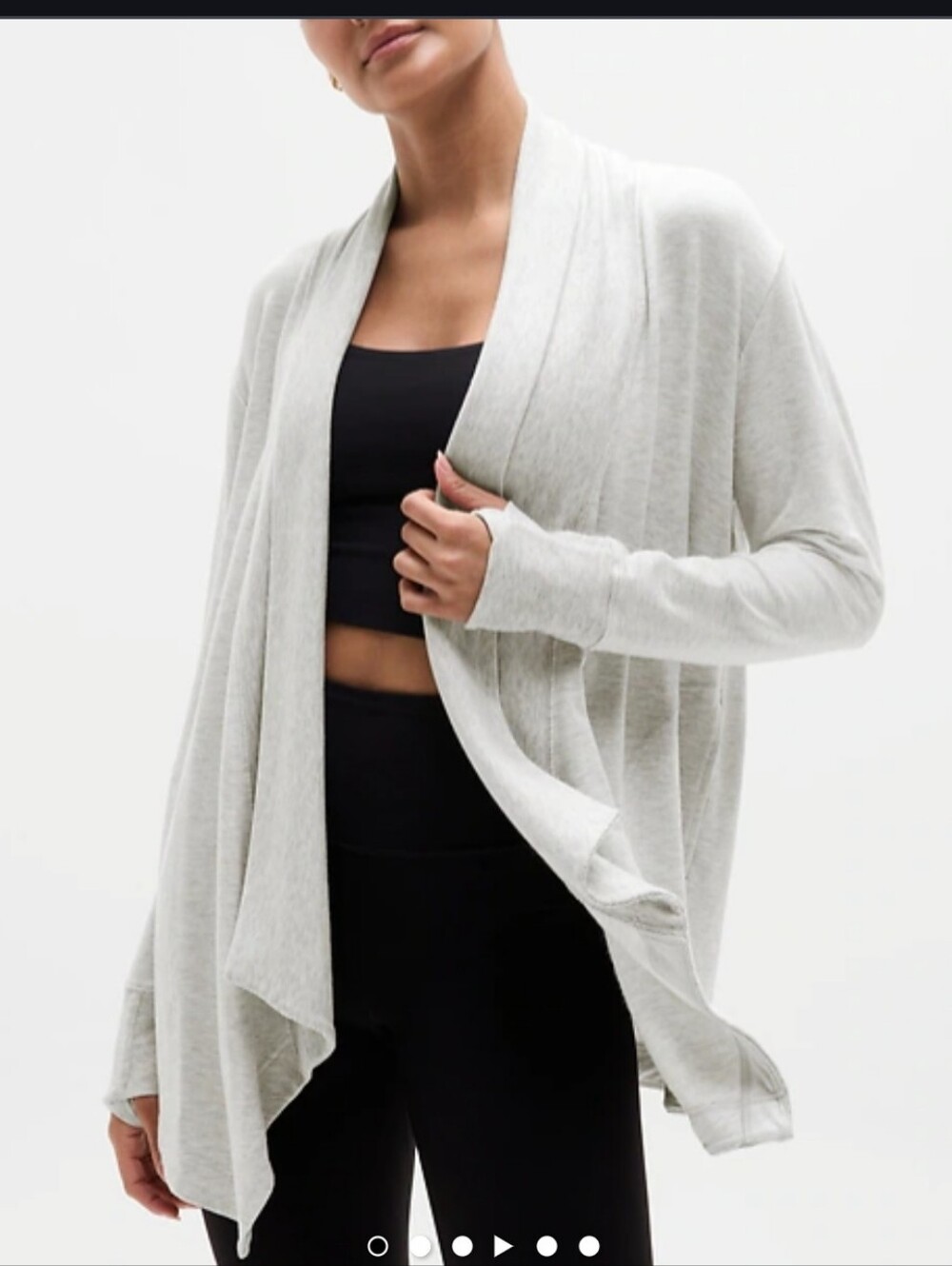 Athleta Pranayama Restore Wrap Sweater Light Heather Gray Sz2X